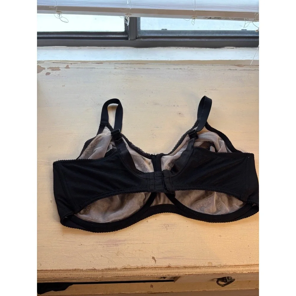 Wacoal 40H Black‎ Lace Underwire Bra Style 855186 Full Figure Unlined - Picture 2 of 6
